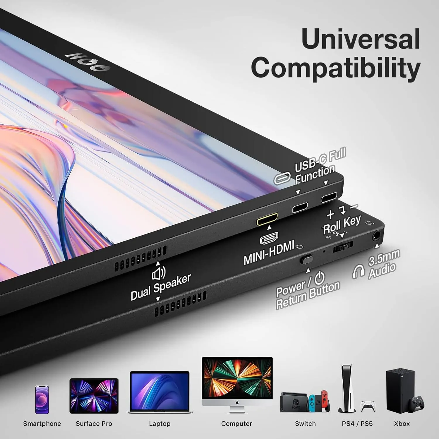 QQH 15.6" 1080P IPS Portable Monitor (Refurbished)