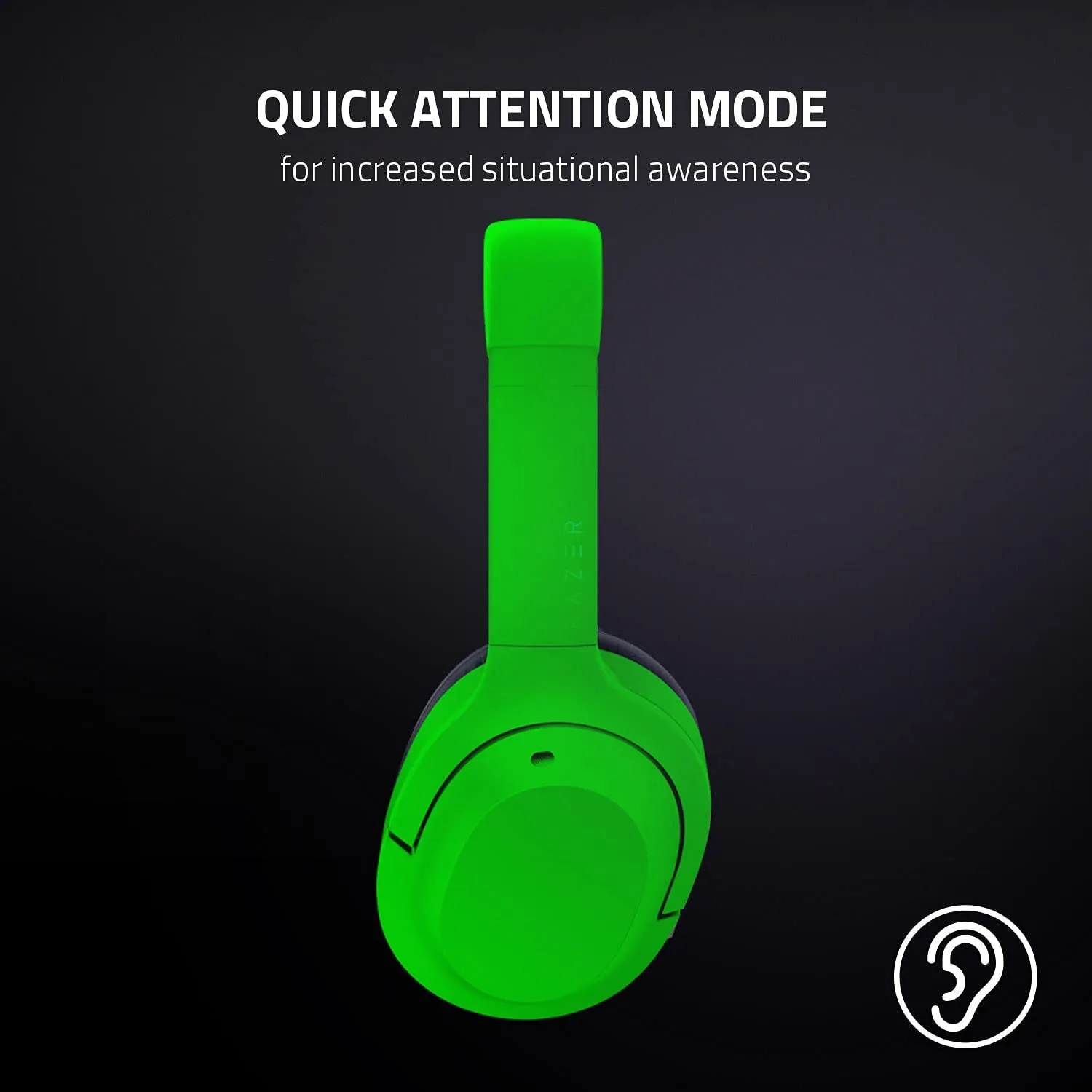 Razer Headset Opus X Wireless Low Latency Headset: Active Noise Cancellation (ANC) - Bluetooth 5.0-60ms Low Latency - Customed-Tuned 40mm Drivers - Built-in Microphones - Quartz