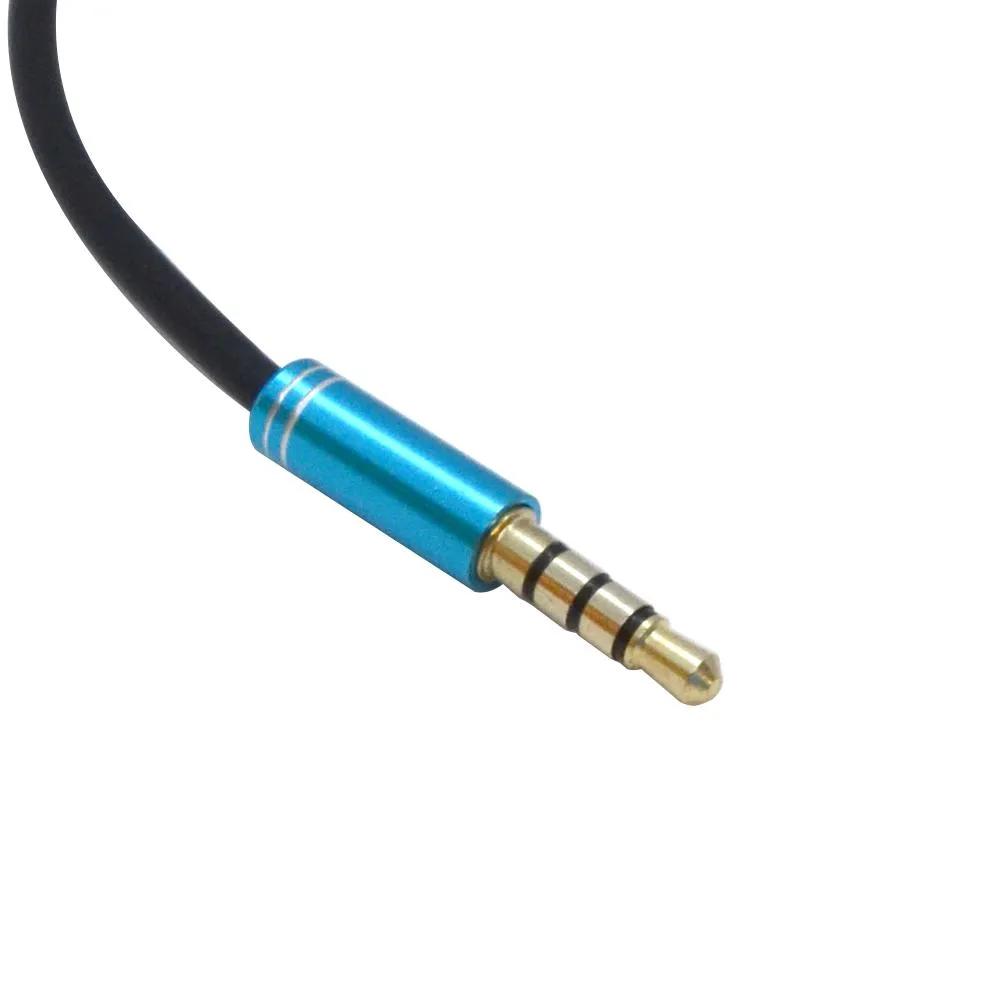 SA-Y32- 1 Foot 3.5mm Male TRRS to Dual 3.5mm Female Y Splitter Cable - Headset Adapter for Gaming, Phones, Tablet