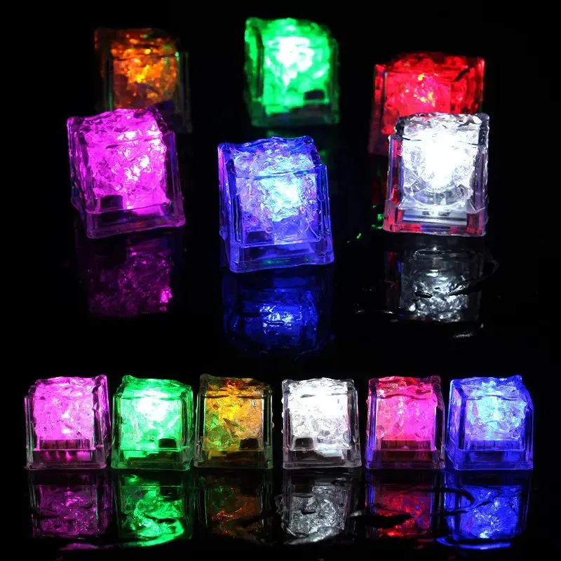 Set of 6 Luminous LED Ice Cubes: Glowing Party Accessories for Halloween, Christmas, and Festivals