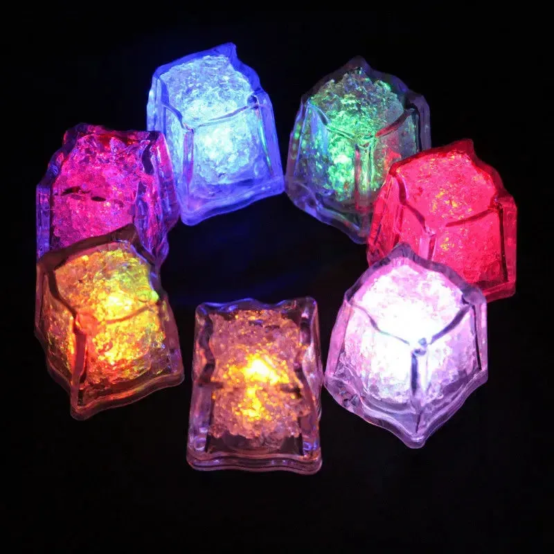 Set of 6 Luminous LED Ice Cubes: Glowing Party Accessories for Halloween, Christmas, and Festivals