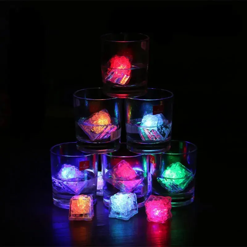 Set of 6 Luminous LED Ice Cubes: Glowing Party Accessories for Halloween, Christmas, and Festivals