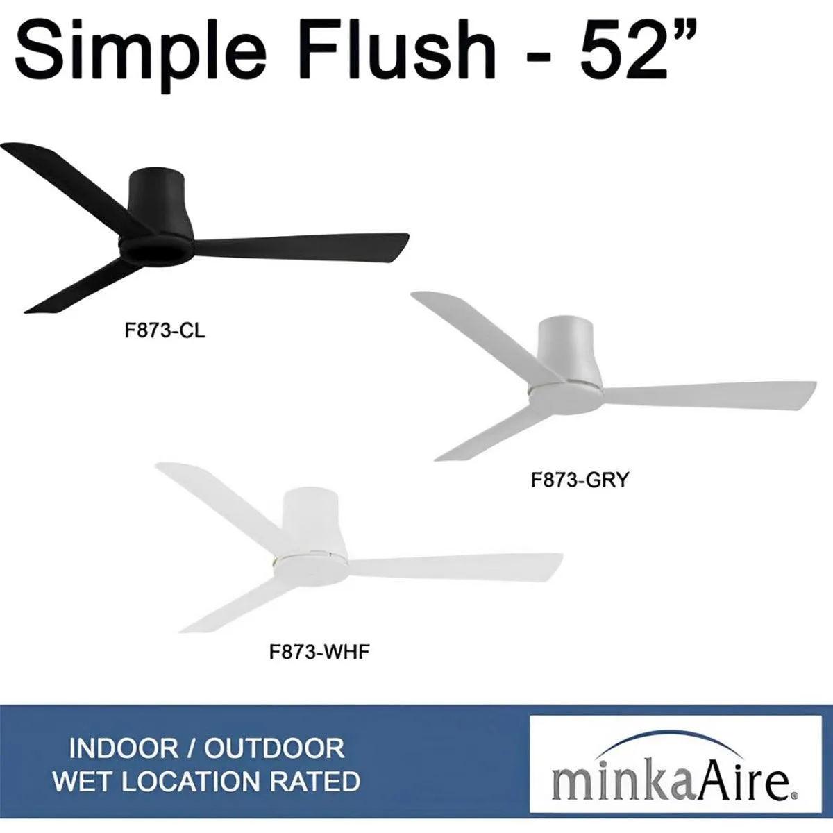 Simple Flush Ceiling Fan LED Light Kit, Coal Finish