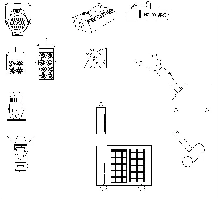 ★【State lighting sound system Autocad Blocks Collections】All kinds of State lighting CAD Drawings