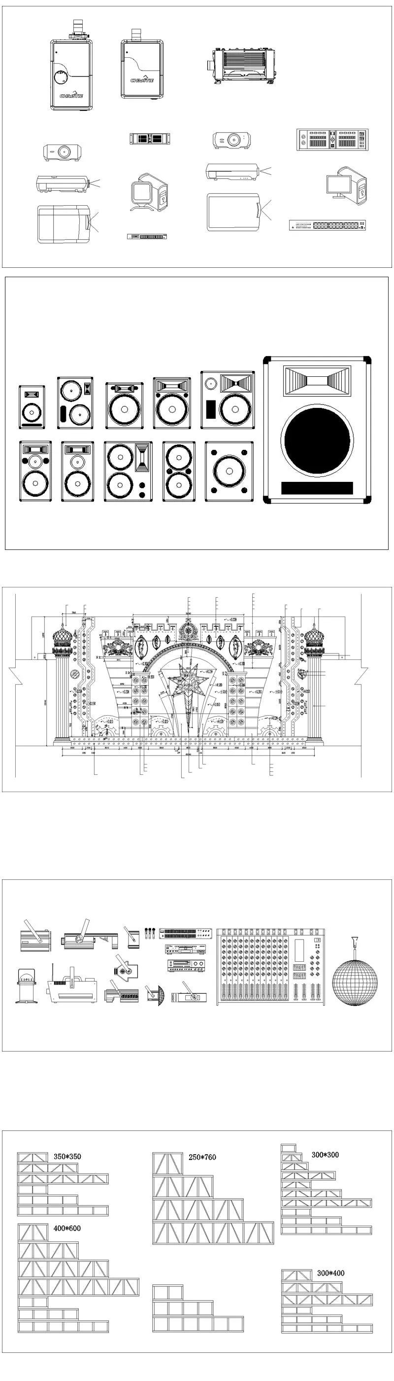 ★【State lighting sound system Autocad Blocks Collections】All kinds of State lighting CAD Drawings