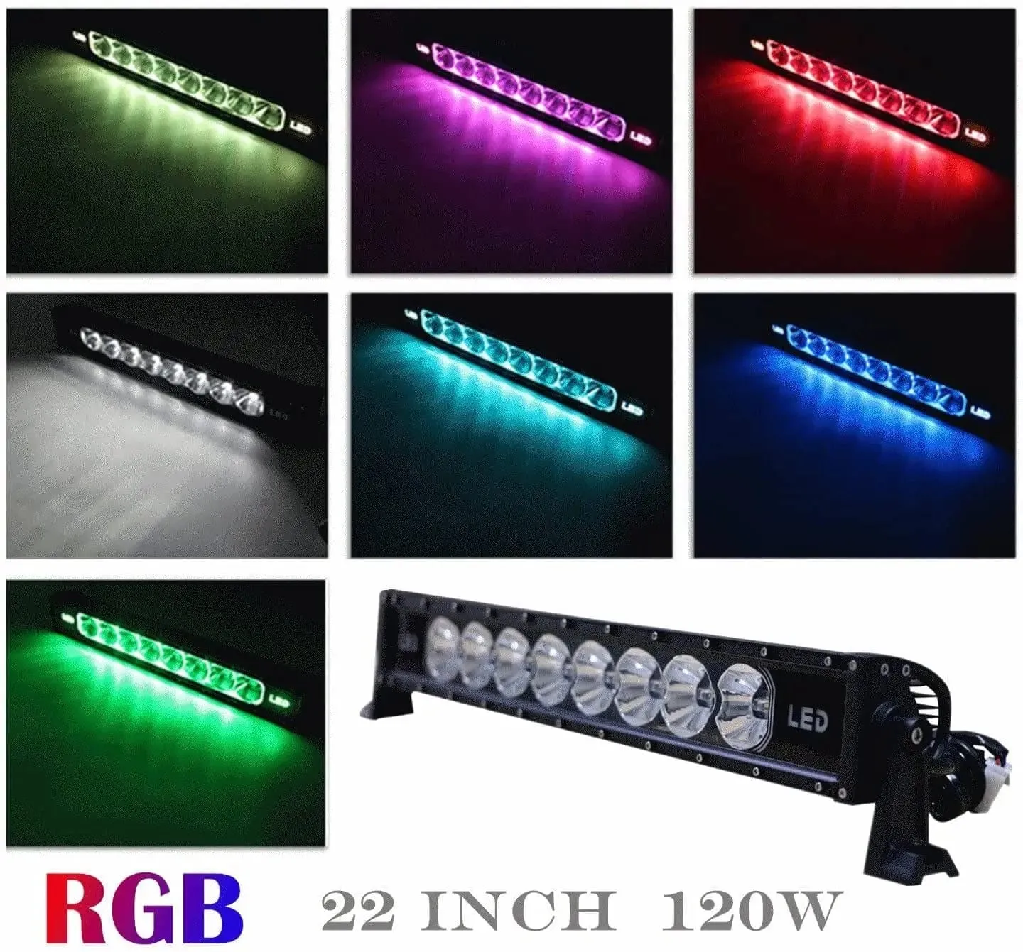 Suparee Jeep 22" RGB LED Light Bar for All Wrangler JL JK TJ LJ YJ