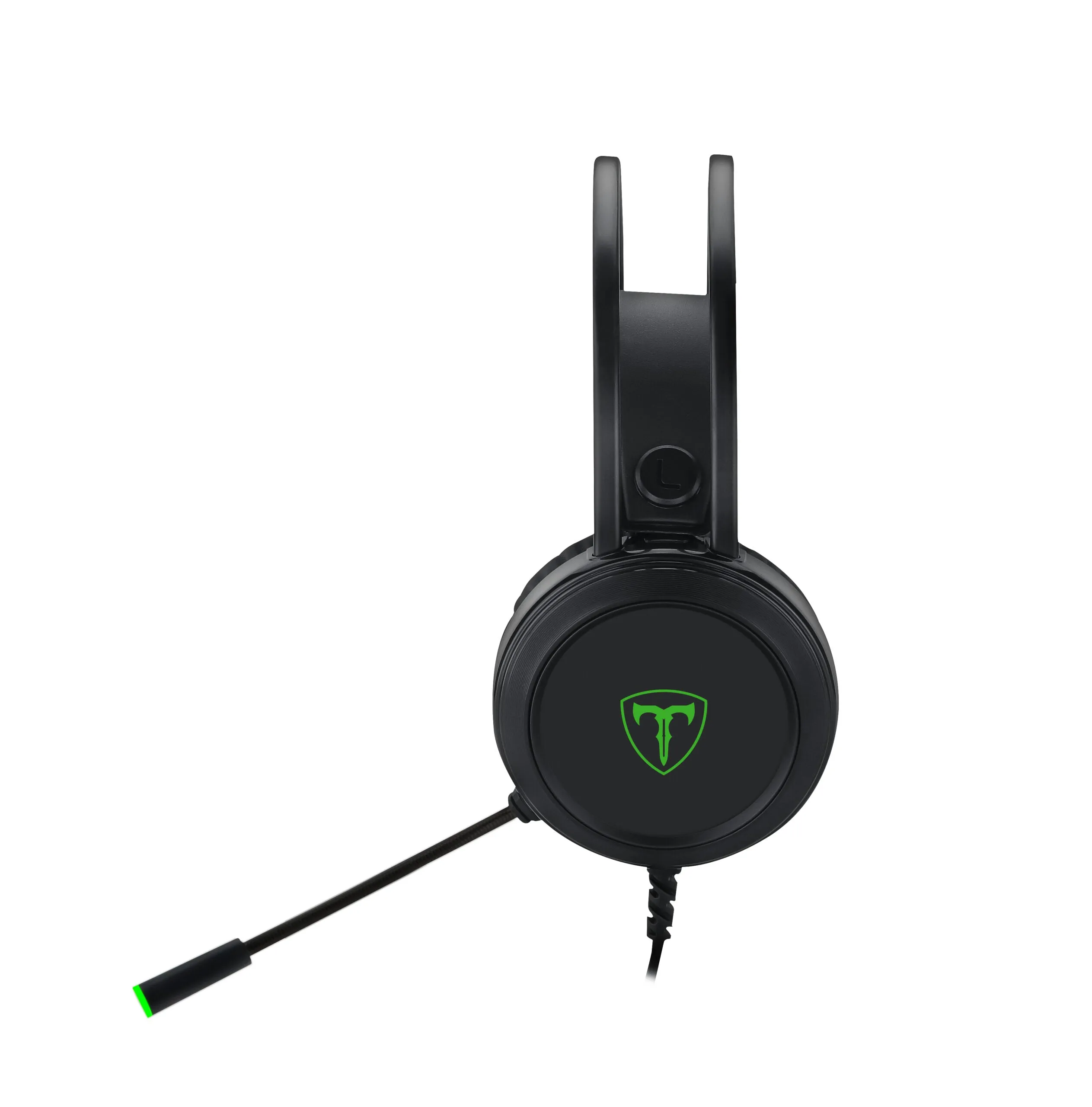 T-Dagger Ural Green Lighting|210Cm Cable|3.5Mm Usb|Uni-Directional Luminous Gooseneck Mic|50Mm Bass Driver|Stereo Gaming Headset - Black/Green