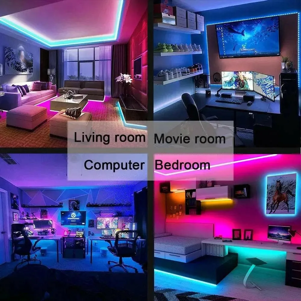 Tape Bluetooth USB LED Strip Light Lights Flexible LED Lamp Tape Ribbon RGB Self-adhesive TV Desktop Diode