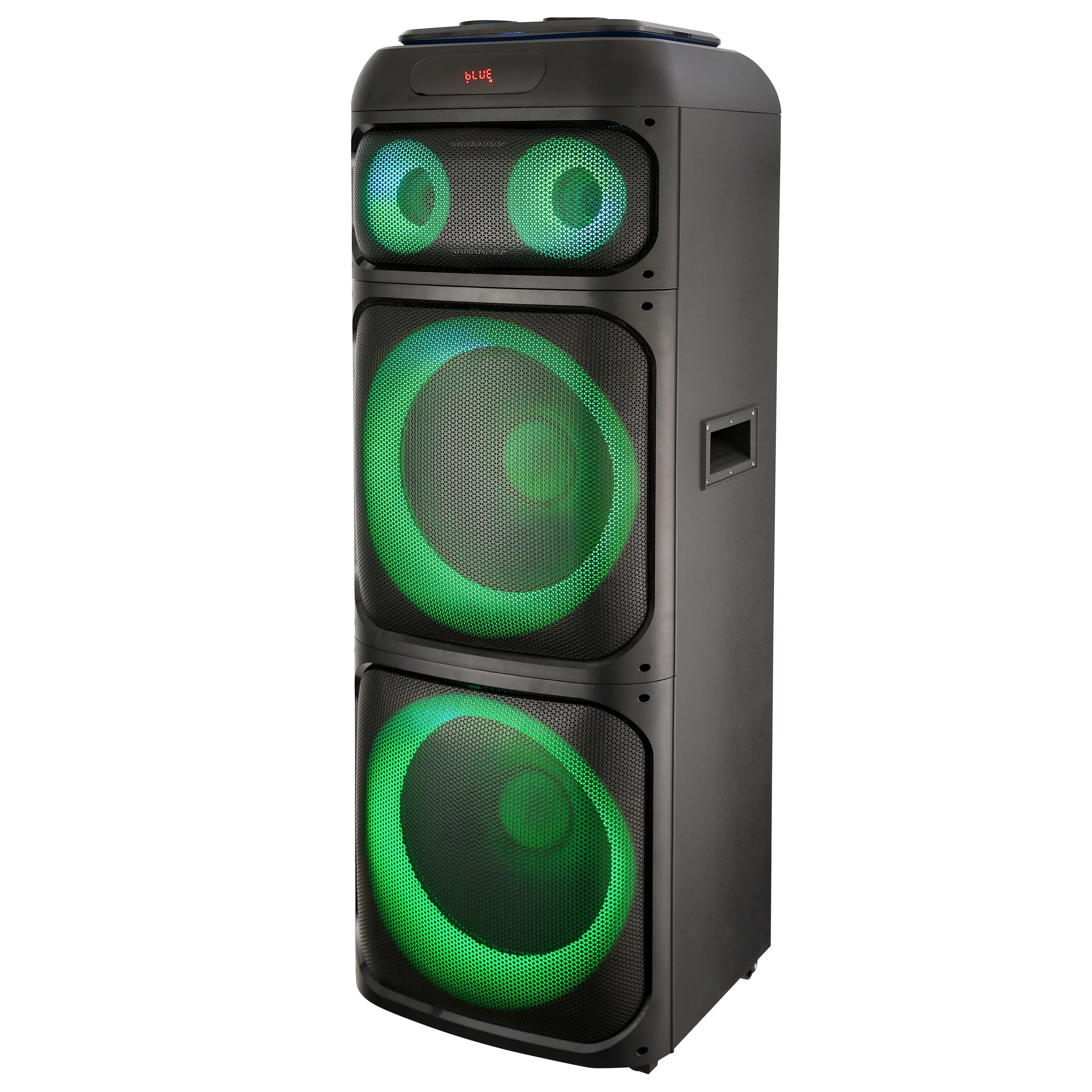TOPTECH BOOM-2151 Dual 15" Bluetooth Speaker with Extra Bass & Disco Lights