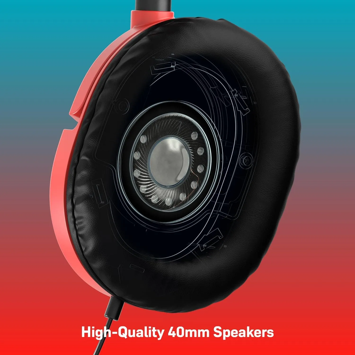 Turtle Beach Recon 50 Gaming Headset - Red/Blue, 3.5mm for Switch, Xbox, PS5, PC & Mobile