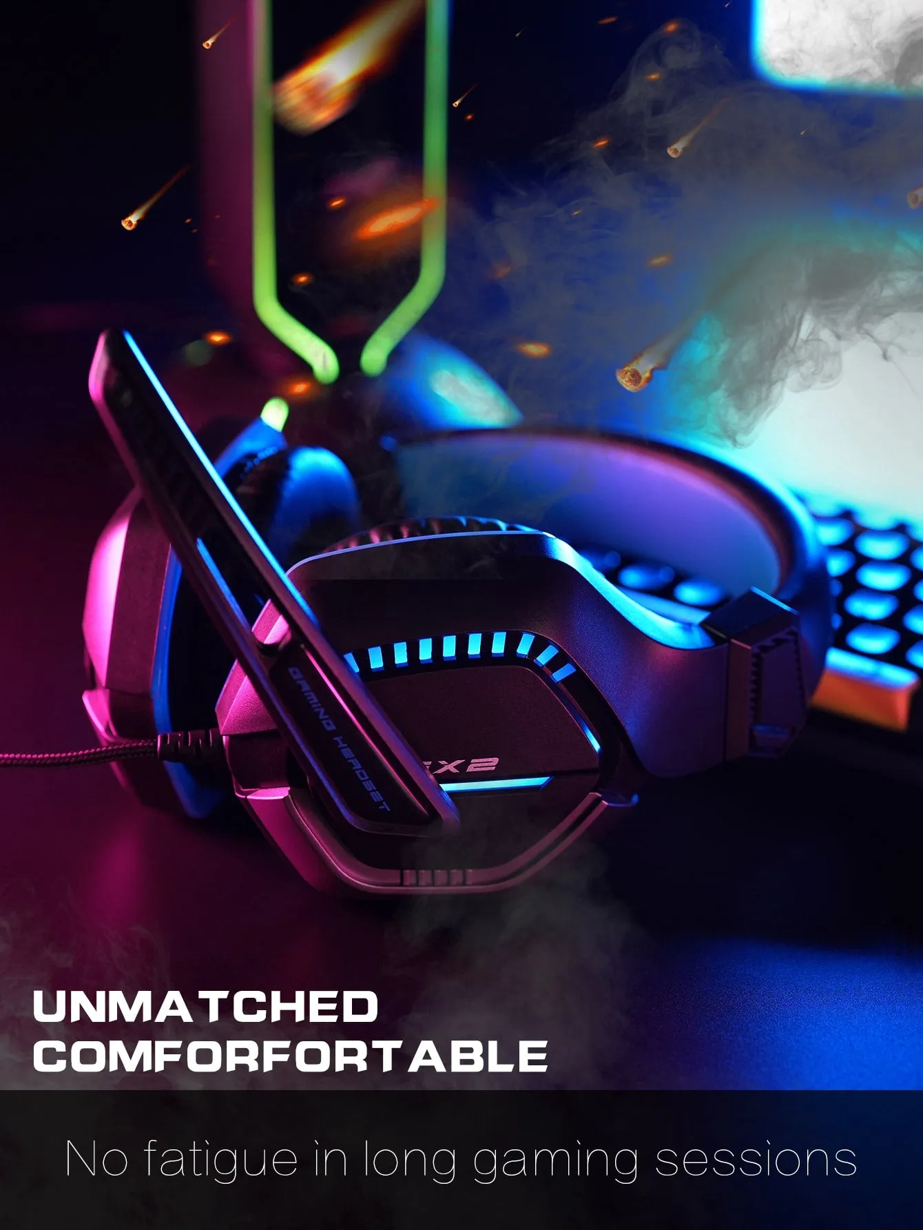 Unique Design Comfortable Headset Led Gaming Headphones