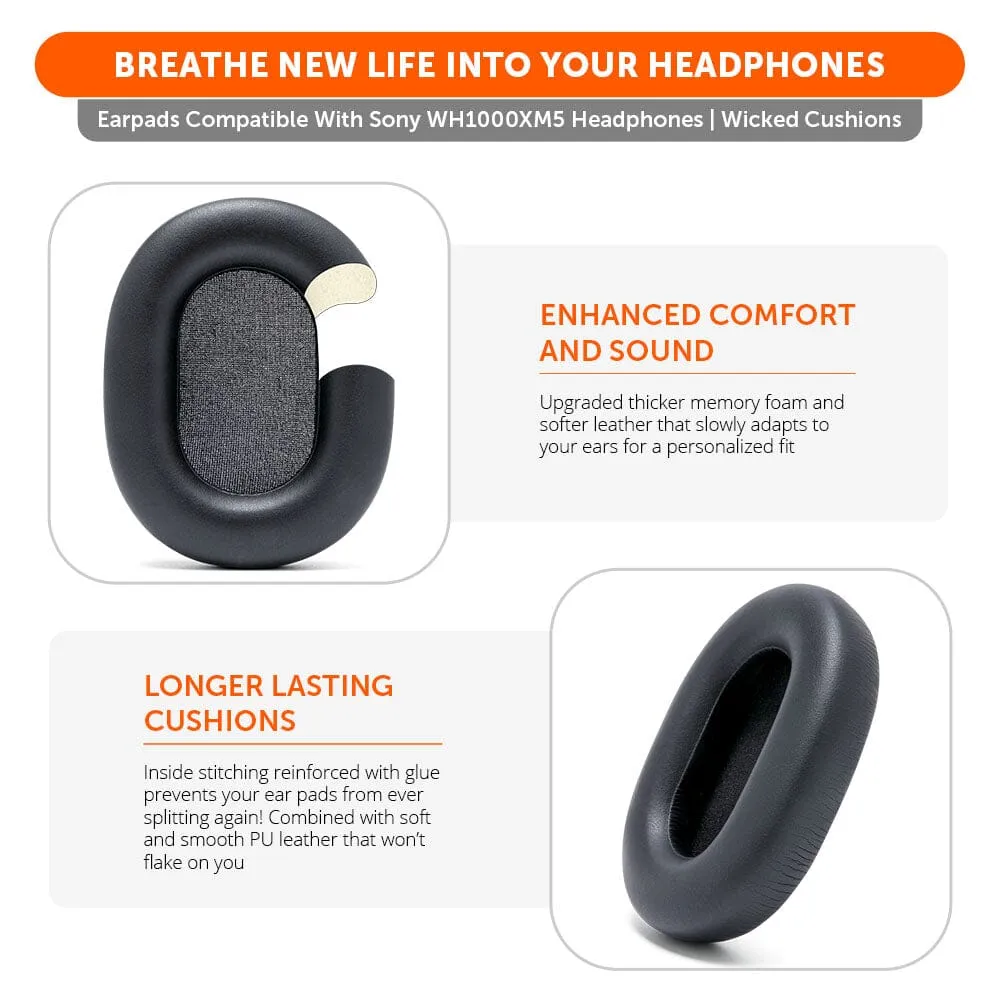 Upgraded Sony XM5 Replacement Ear Pads