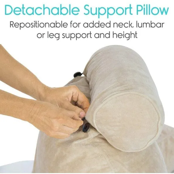 Vive Health Upright Reading Pillow with Cup Holder & Pockets
