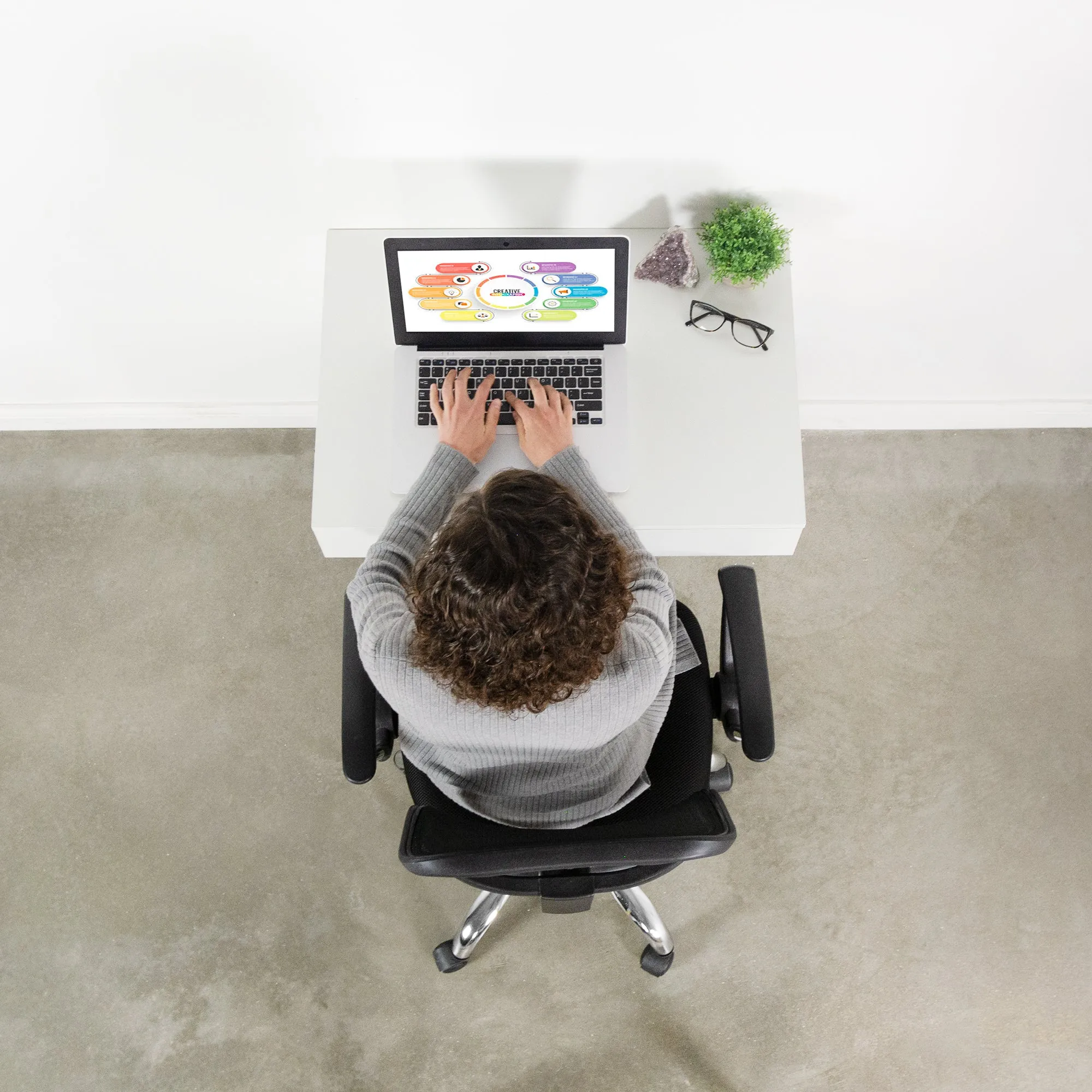 White Wall Mounted 28” Desk with Drawer