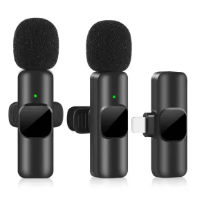 Wireless Lavalier Microphone for Portable Audio and Video Recording - Compatible with iPhone and Android for Live Broadcasting and Gaming