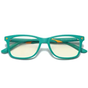 Wise - (Age 7-12)Children Blue Light Blocking Computer Reading Gaming Glasses - Sand Green