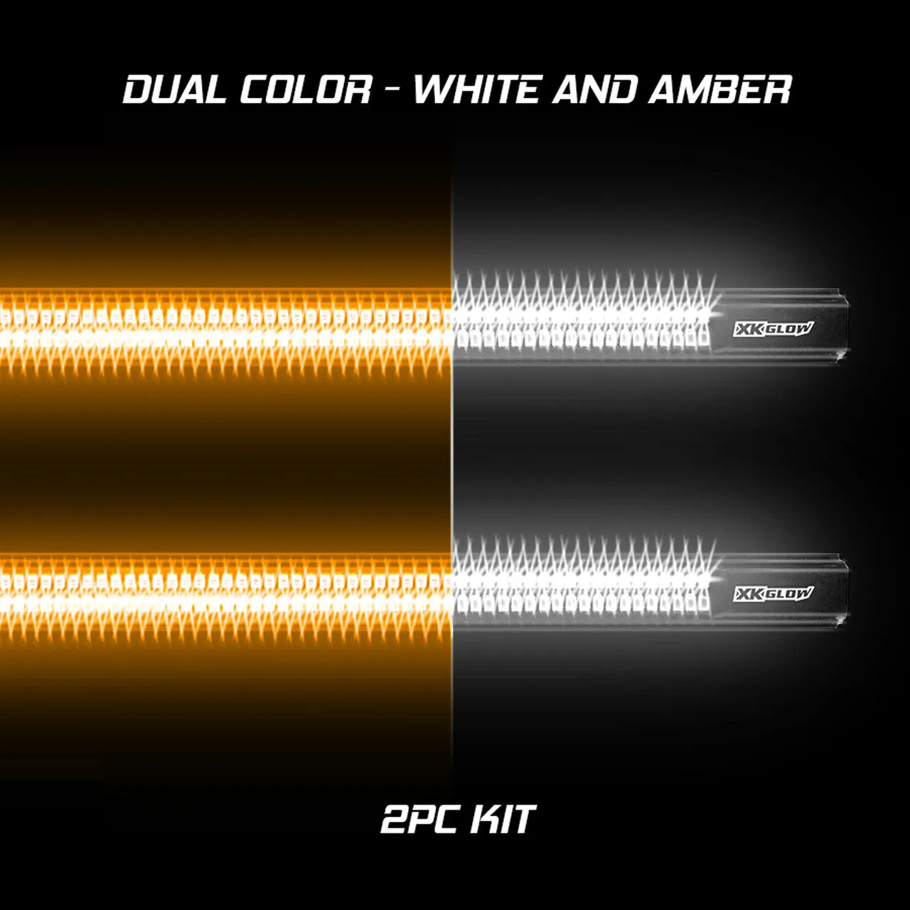 XKGLOW 48/60INCH WHITE AMBER RUNNING BOARD STEP LED LIGHT BAR WITH TURN SIGNAL