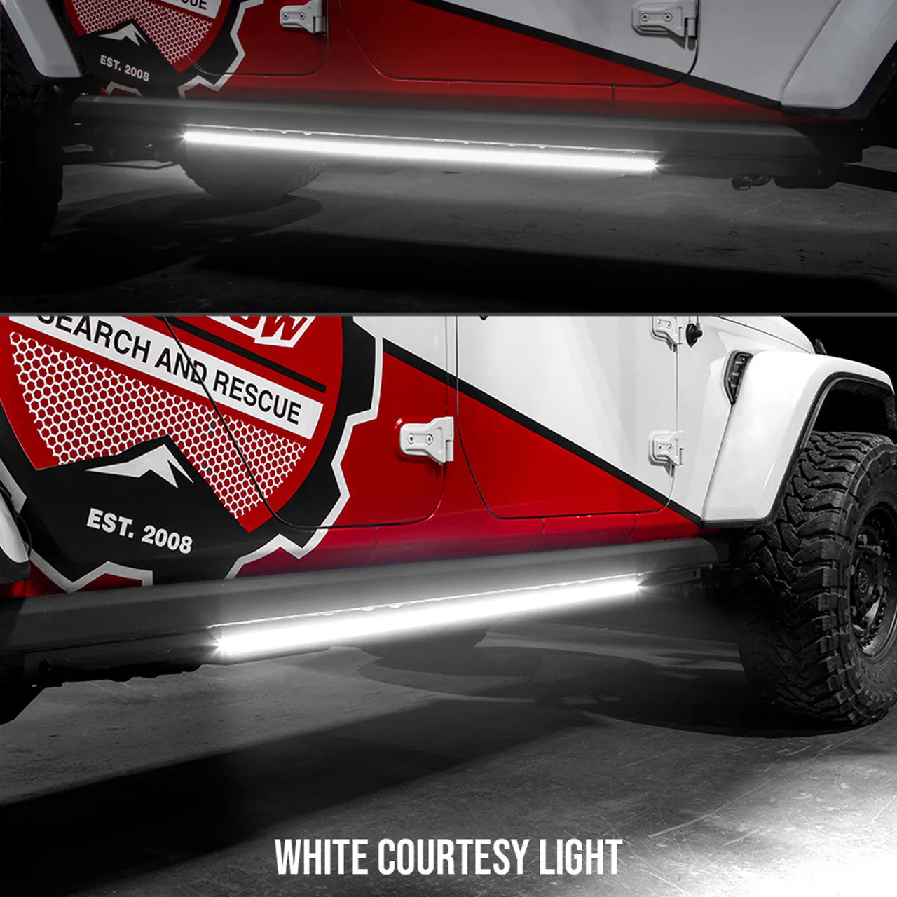 XKGLOW 48/60INCH WHITE AMBER RUNNING BOARD STEP LED LIGHT BAR WITH TURN SIGNAL