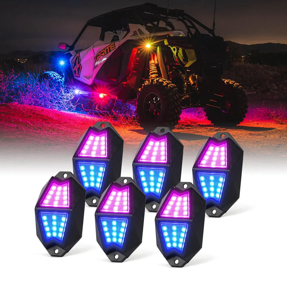 Xprite Multi-Color LED RGB   Pure White Rock Lights