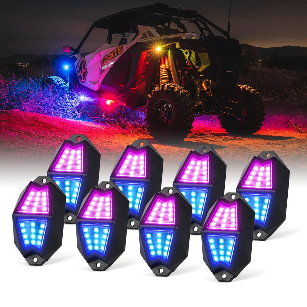 Xprite Multi-Color LED RGB   Pure White Rock Lights