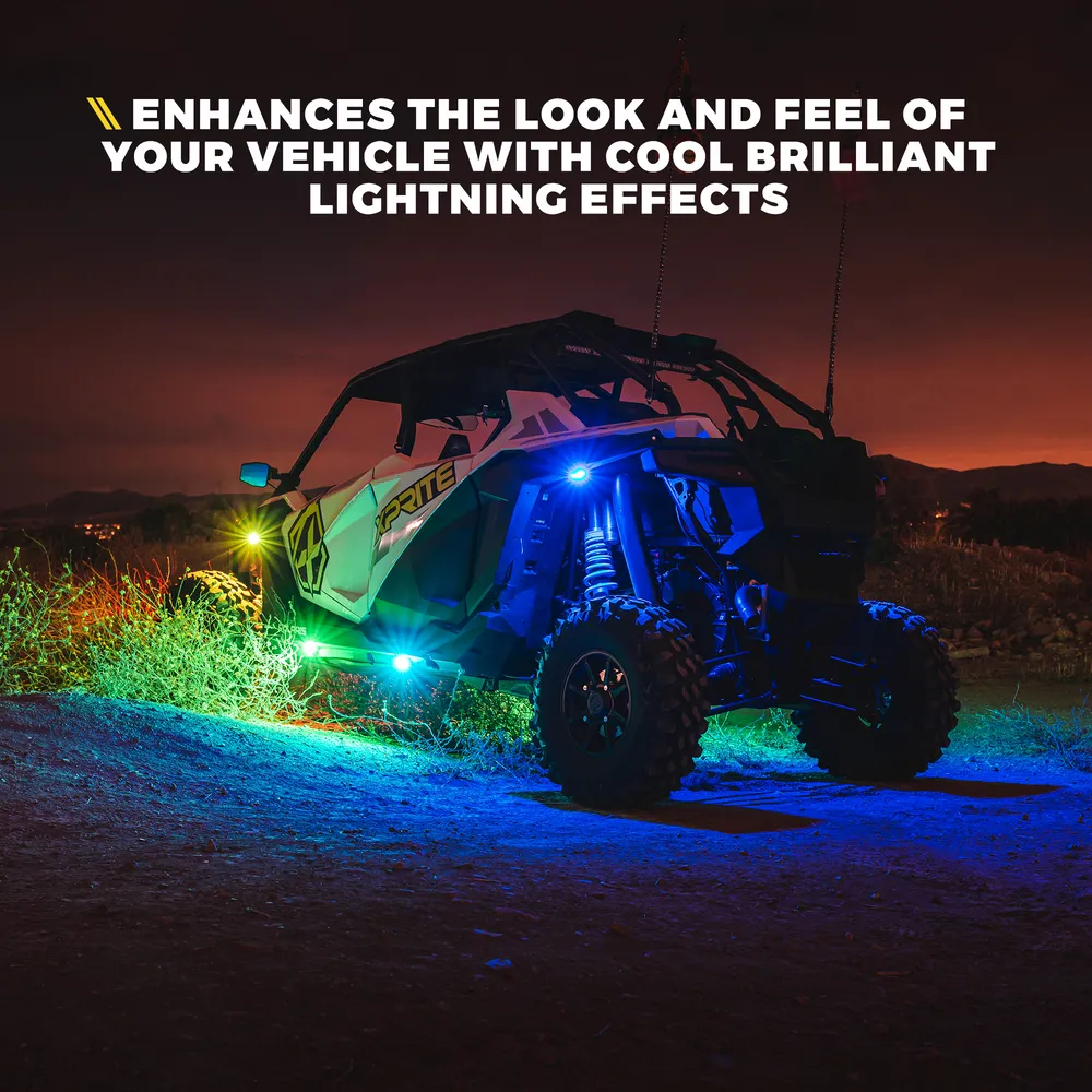 Xprite Multi-Color LED RGB   Pure White Rock Lights
