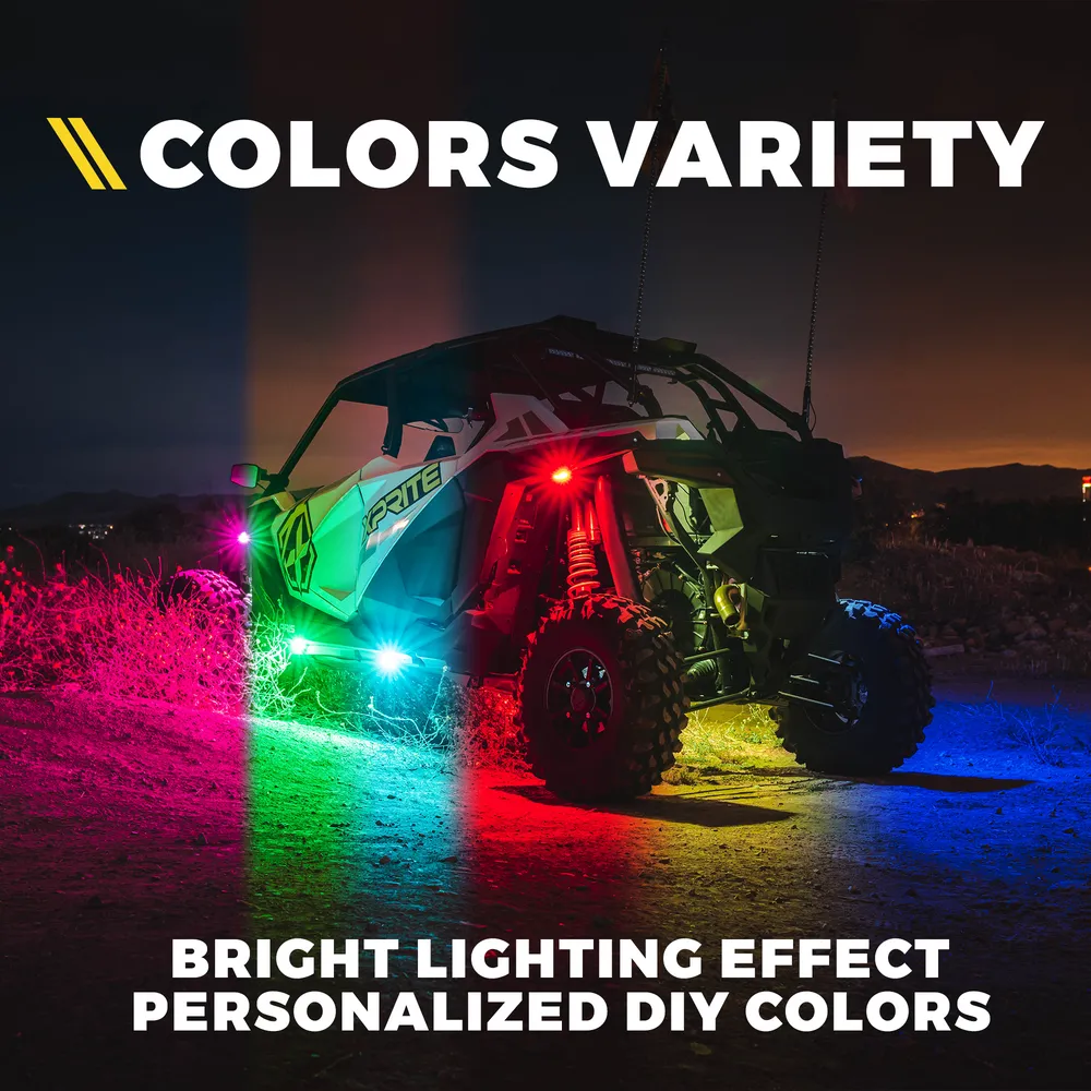 Xprite Multi-Color LED RGB   Pure White Rock Lights