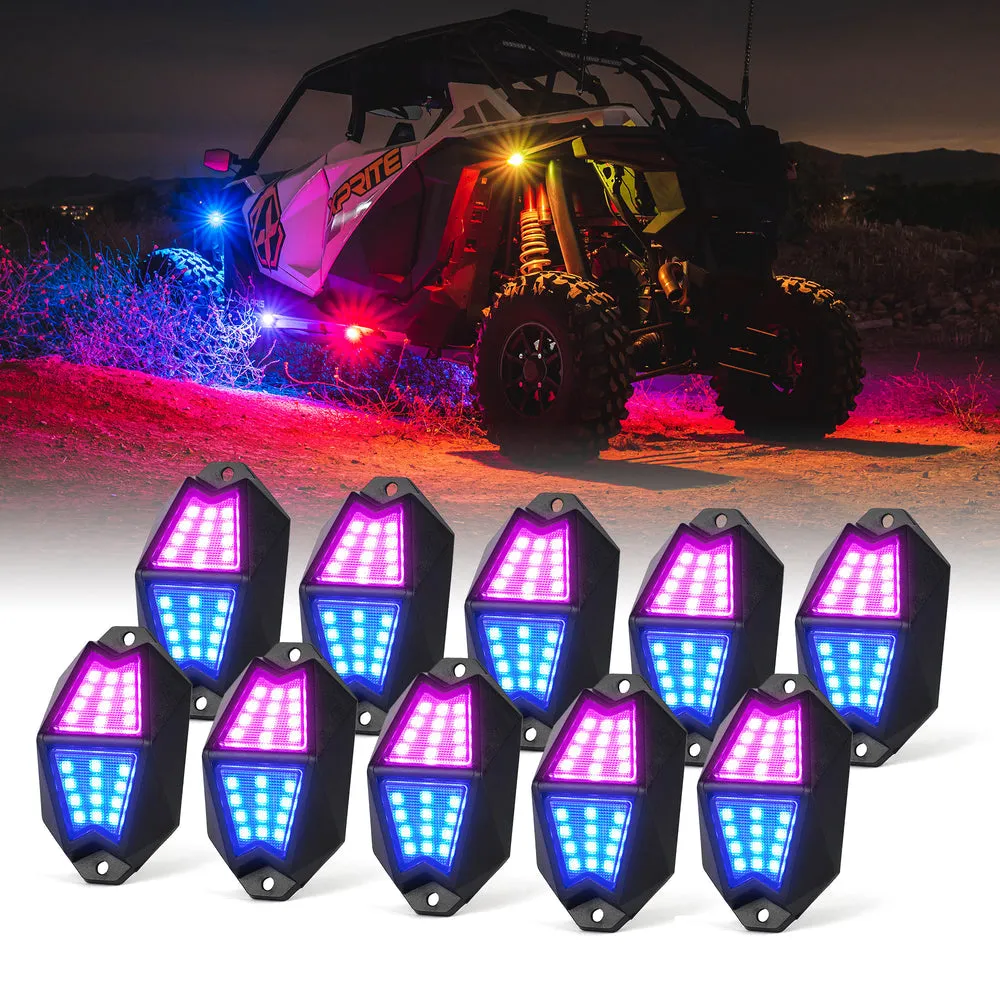 Xprite Multi-Color LED RGB   Pure White Rock Lights